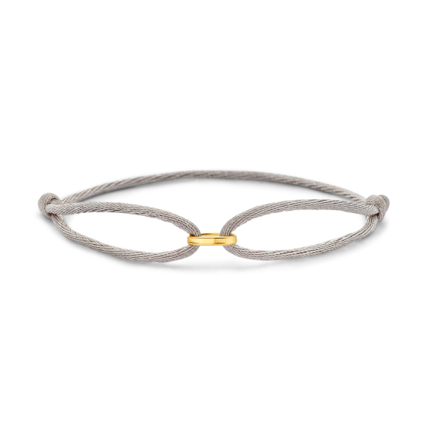 Armband Satin Grau Gold 585 - 1 Glied