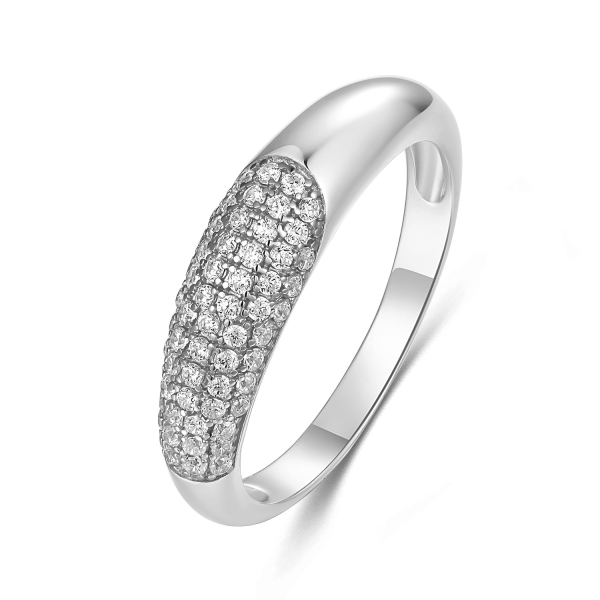 Ring Zirkonia Silber 925 rhodiniert - Schiene 2,3 auf 5,4mm