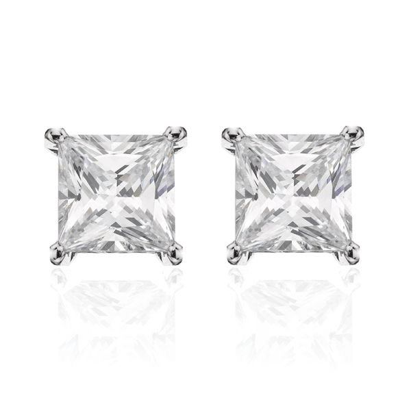 Ohrstecker Zirkonia Silber 925 rhodiniert - 6x6mm