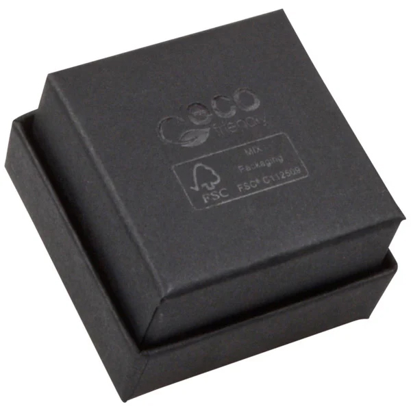 ECO Etui für Ohrringe und Halsketten 65x65x25mm - Matt Schwarz - Bild 2