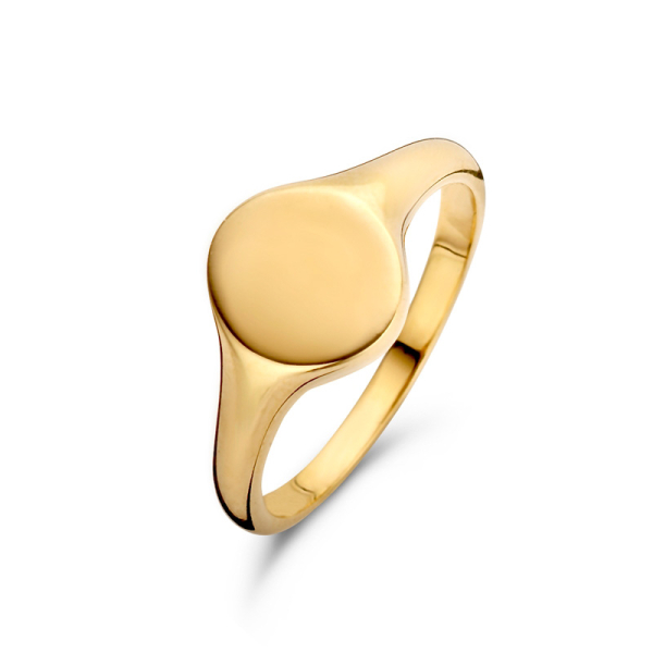 Siegelring für Damen Silber 925 vergoldet - Oval 9x8mm