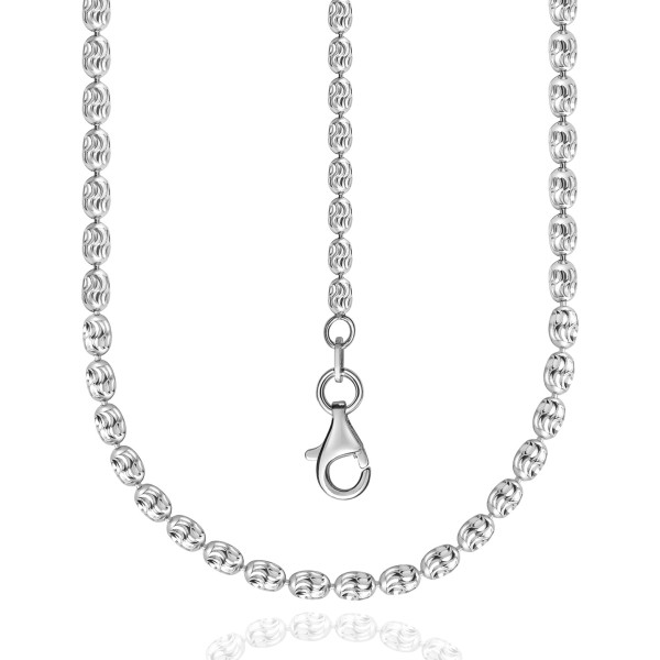 Kugelkette oval Silber 925 - Diamantiert - 2,2mm