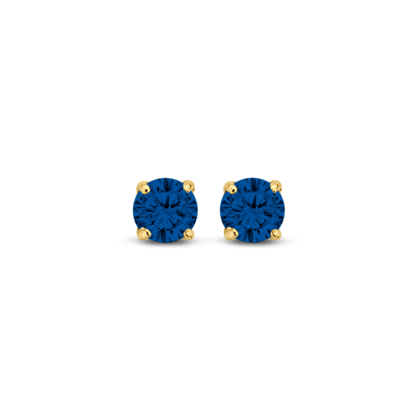 Ohrstecker Zirkonia Blau Gold 585 - 3mm
