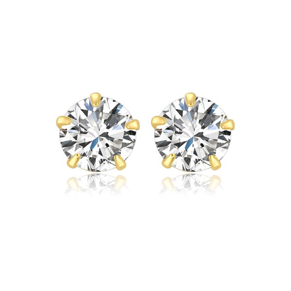 Lovebird Ohrstecker Silber 925 vergoldet - Zirkonia 4mm - Qualität AAAA