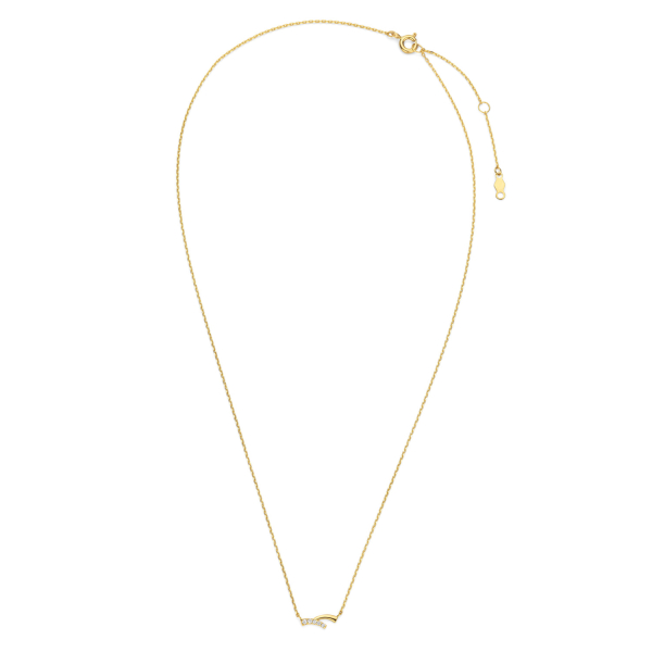 Collier Gold 585 mit Zwischenteil - 5 Zirkonia - Bild 2