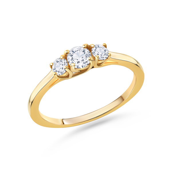 Lovebird Damenring Gelbgold 585 - 3 Lab Grown Brillanten - 0,38ct