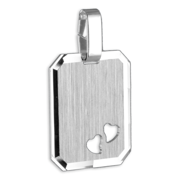 Gravurplatte mit Herzen Silber 925 - 18x14mm