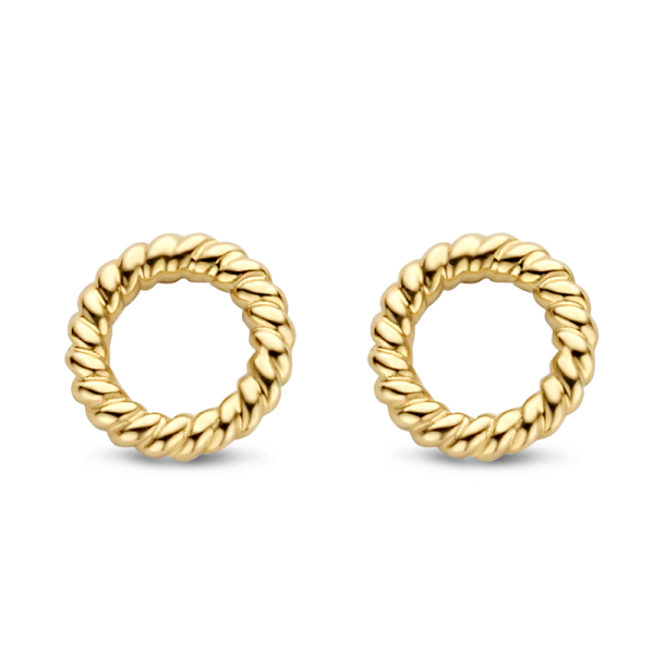 Ohrstecker Reif twisted Gold 585 - Ø 5mm