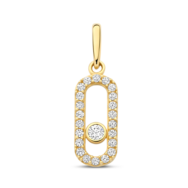 Anhänger Oval Gold 585 - 23 Zirkonia
