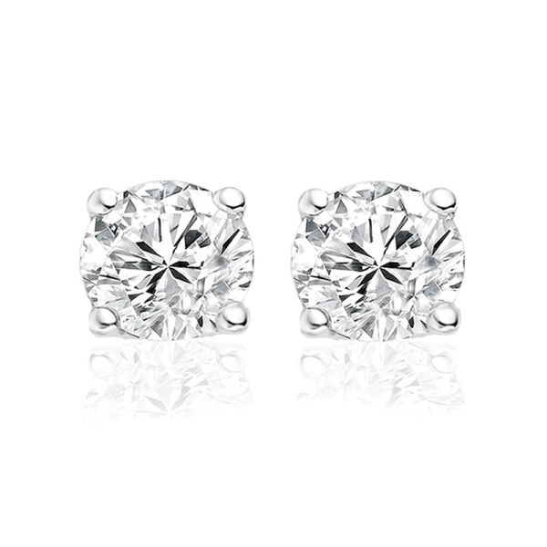 Ohrstecker Zirkonia Silber 925 rhodiniert - 6mm