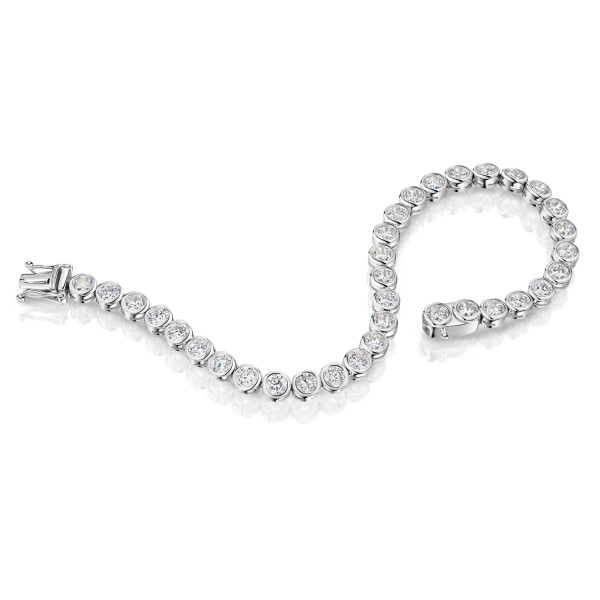Tennisarmband Zirkonia Silber 925 rhodiniert - Kastenverschluss - 5,2mm breit - Bild 2