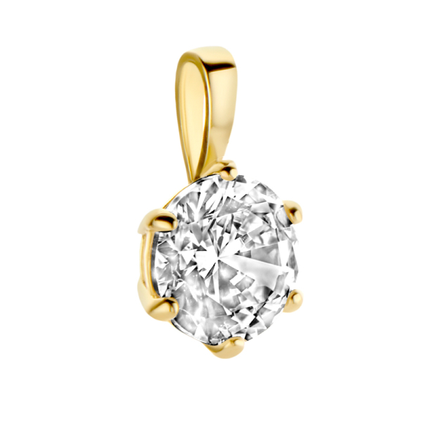 Anhänger Zirkonia Gold 585 - Ø 6mm - 6-Stotzen-Fassung