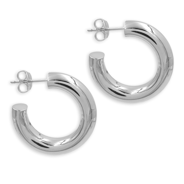 Steckcreolen Silber 925 - 25mm - 6mm breit