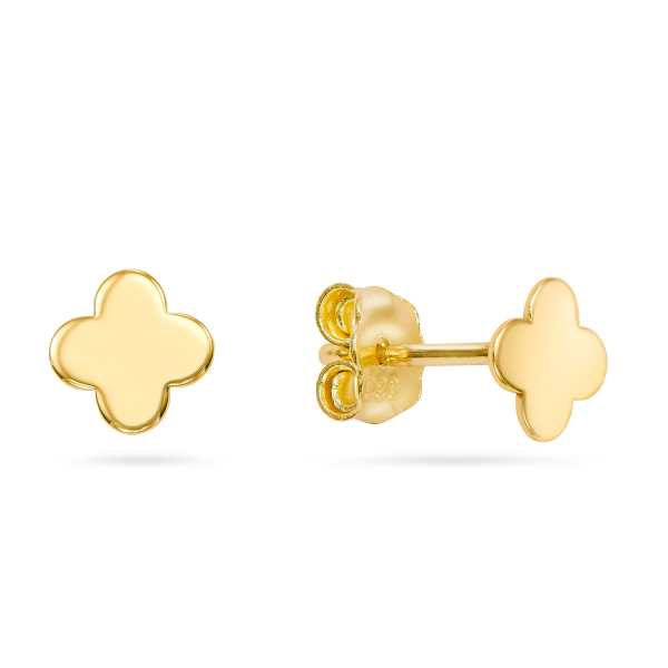 Ohrstecker Kleeblatt Gold 333 - Hochglanz - 5,70x4,80mm