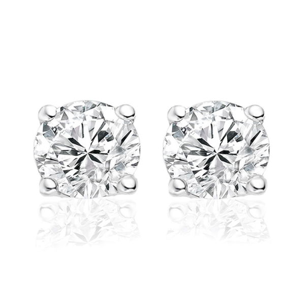 Ohrstecker Zirkonia Silber 925 rhodiniert - 8mm