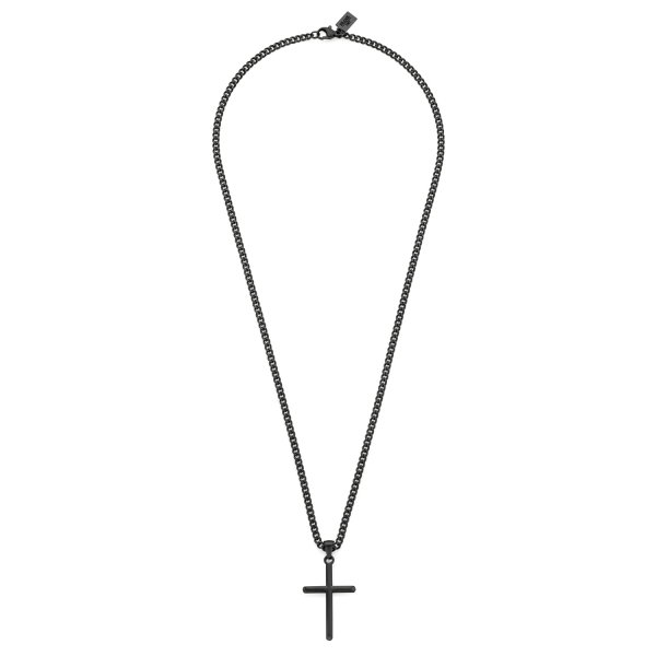Frank 1967 Halskette mit Anhänger Kreuz Edelstahl IPB - 50cm - Bild 2