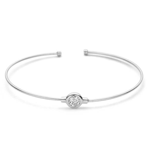 Armspange Zirkonia Silber 925 rhodiniert - Zwischenteil 11,5x7,3mm