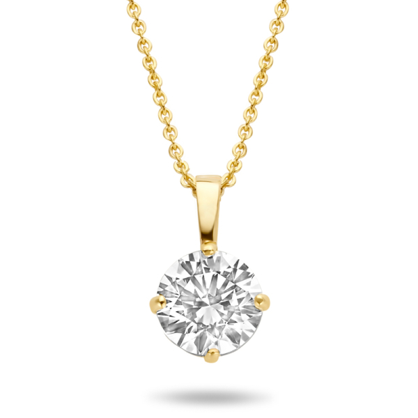 Collier mit Anhänger Zirkonia Gold 585 - 6mm, 4 Stotzen