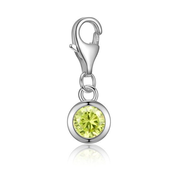 Charm Zirkonia Peridot Silber 925 - 5mm