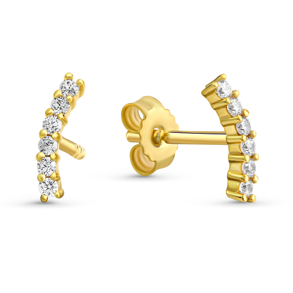 Ohrstecker Gold 333 - 12 Zirkonia - 9,5x1,6mm
