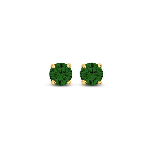 Ohrstecker Zirkonia Grün Gold 585 - 3mm