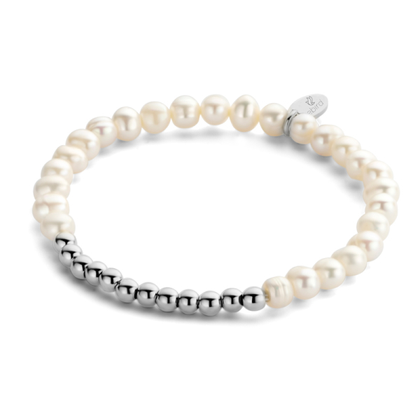 Lovebird Armband mit Süßwasser-Zuchtperlen Edelstahl IPS - Perlen 6 bis 7,5mm