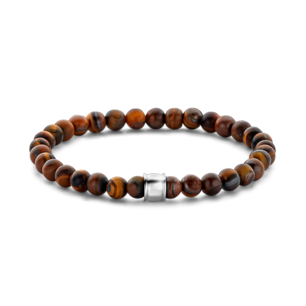 Frank 1967 Armband Edelstahl IPS - Braunes Tigerauge 6mm