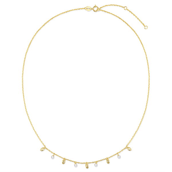 Collier Silber 925 mit Perlmutt und 5 Einhängern - vergoldet oder rhodiniert - 45cm
