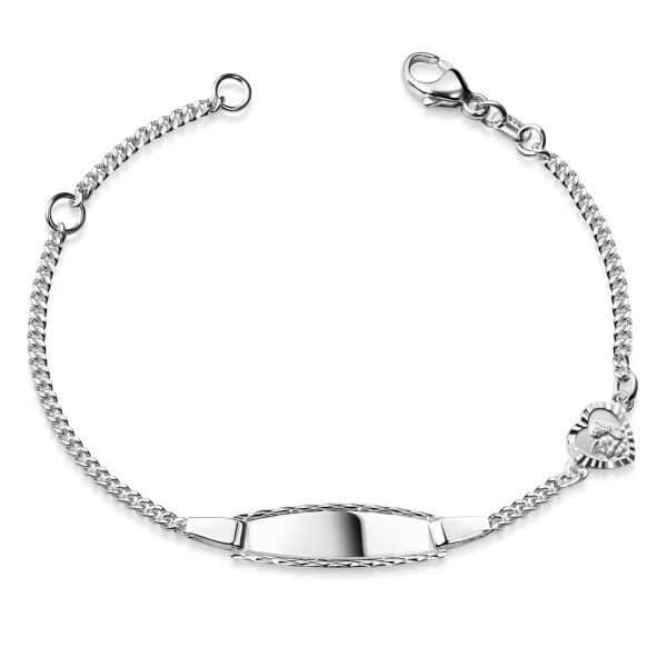 ID-Schildarmband Silber 925 - Engel - Hochglanz und diamantiert