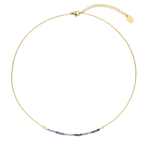 Lovebird Collier Sodalith/Tansanit Edelstahl IPG