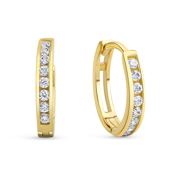 Klappcreolen Gold 333 - 16 Zirkonia