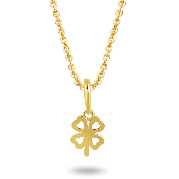 Collier mit Anhänger Kleeblatt Gold 585 - Kleeblatt 7,5x6,4mm