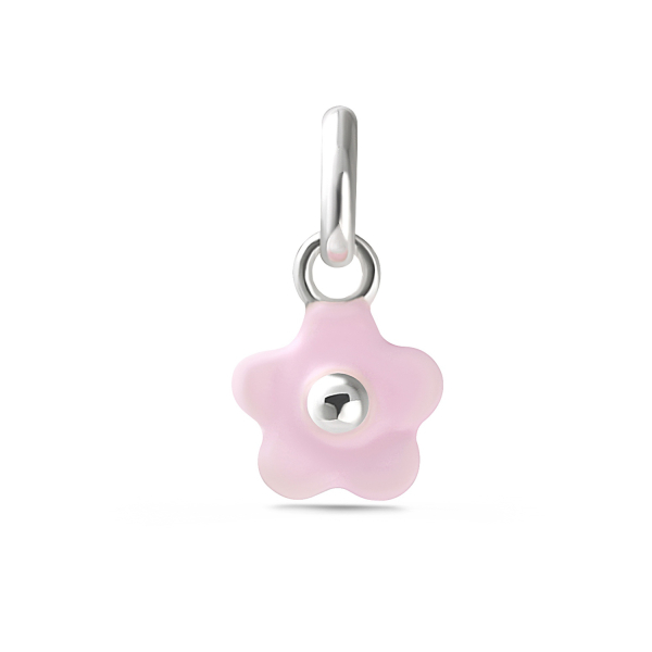 Anhänger Blume Silber 925 rhodiniert - Lack Rosa