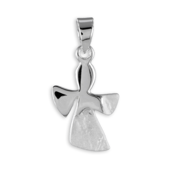Anhänger Engel Silber 925 - Teilmatt - 10mm breit