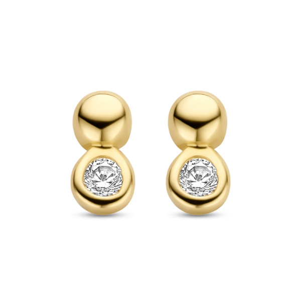 Ohrstecker mit Zirkonia Gold 585 - 2,6x5,3mm