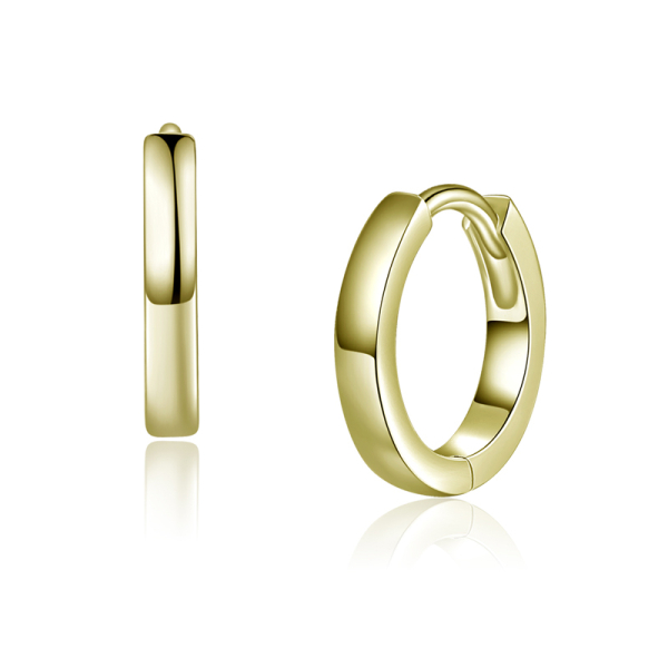 Klappcreolen Silber 925 vergoldet - Ø 13mm - 2,2mm breit