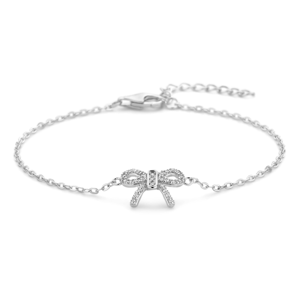Armband Schleife Silber 925 rhodiniert - 29 Zirkonia