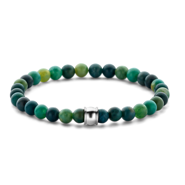Frank 1967 Armband Edelstahl IPS - Grüner Achat 6mm