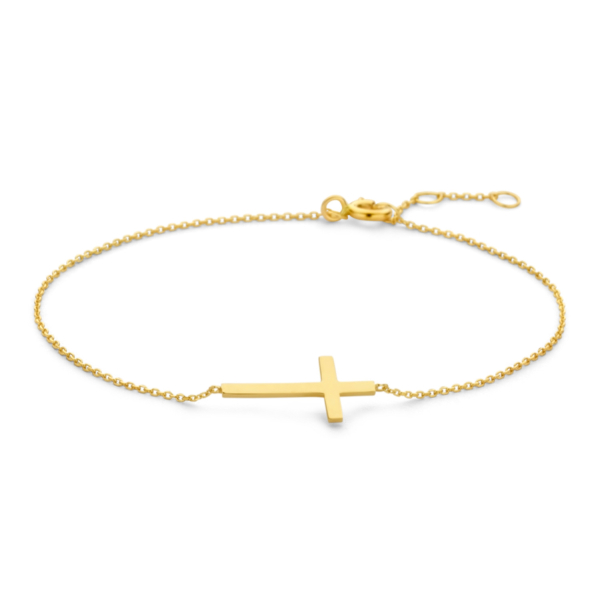 Armband Anhänger Kreuz Gold 585 - Ankerkette