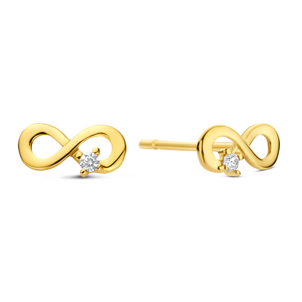 Ohrstecker Endless Gold 585 - Zirkonia - 6,6x2,8mm