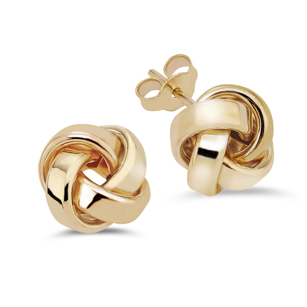 Ohrstecker Knoten Gold 585 - Hochglanz - Ø 10mm