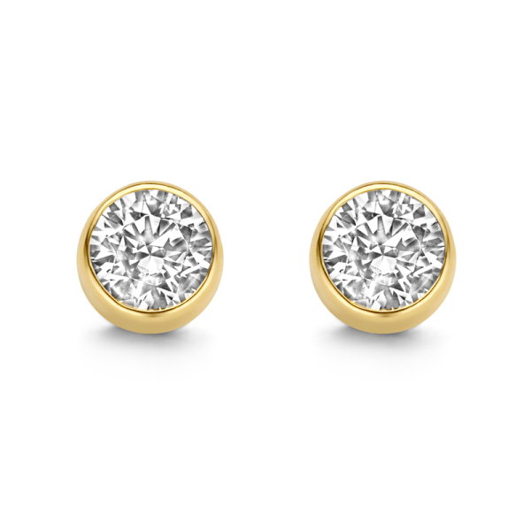 Ohrstecker Zirkonia Gold 585 - 3mm - Zargenfassung
