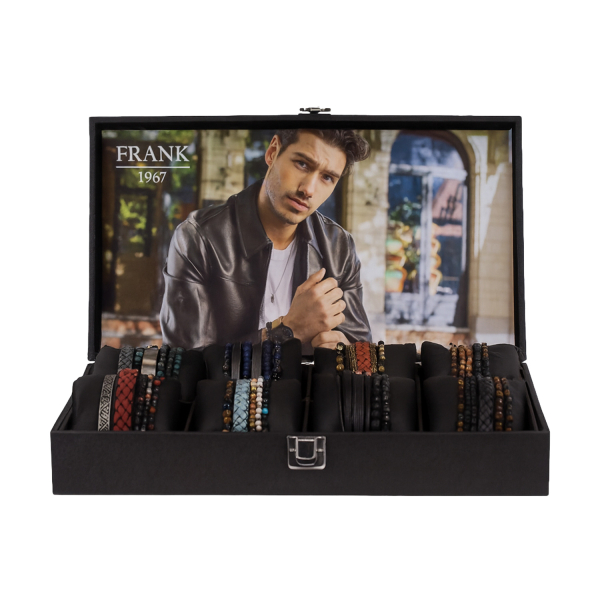 Frank 1967 Schaukasten mit 8 Kissen für Armbänder - Schwarz