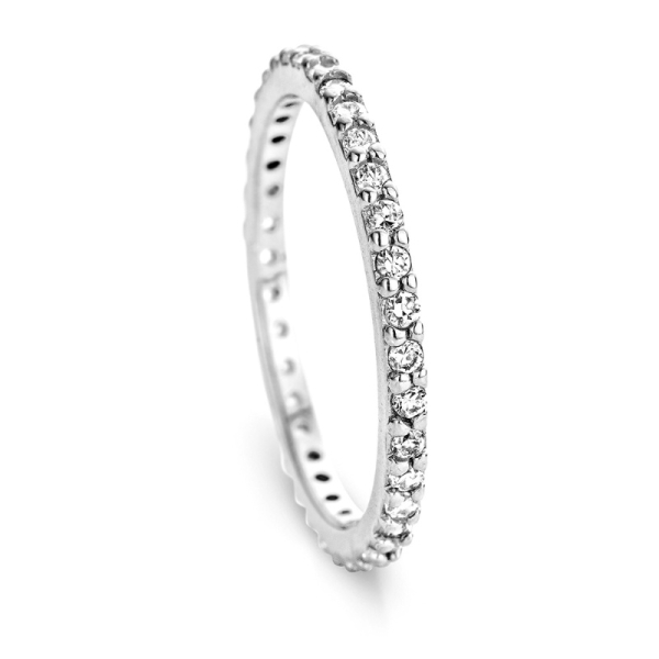 Memoryring Zirkonia Silber 925 rhodiniert - 2mm breit
