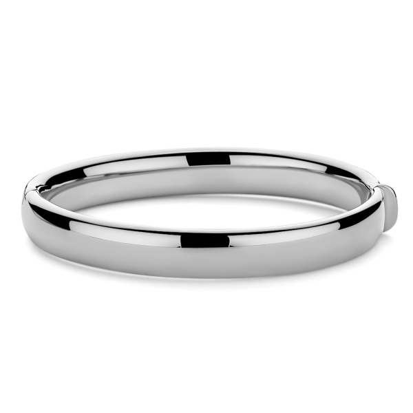 Armreif Silber 925 rhodiniert - 8mm breit - 50x60mm - Abgerundet