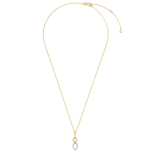 Collier Gold 585 mit Anhänger - 31 Zirkonia - Bild 2