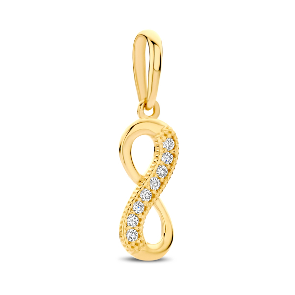 Anhänger Infinity Gold 585 - 8 Zirkonia - Bild 2