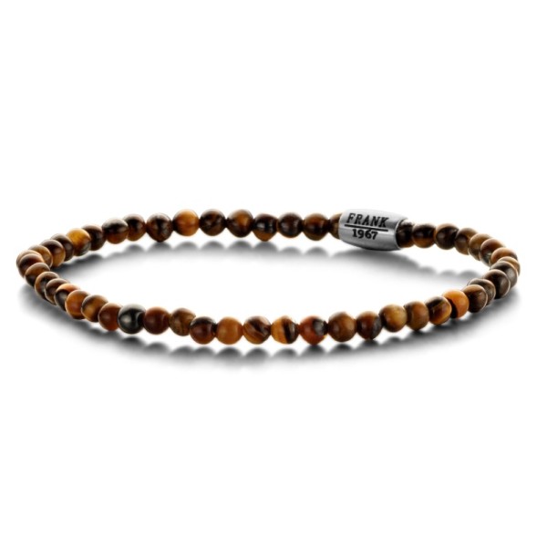 Frank 1967 Armband Edelstahl - Tigerauge 4-5mm mit Mittelstück