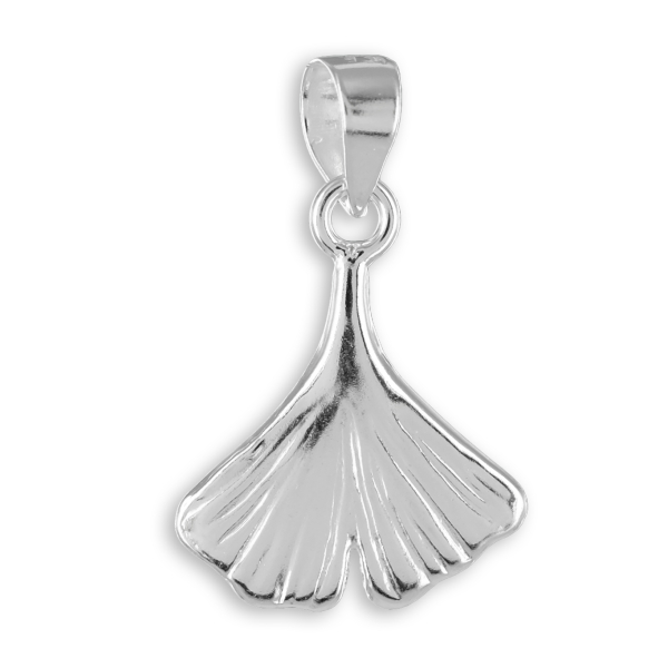 Anhänger Ginkgo-Blatt Silber 925 - 12mm breit