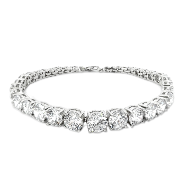 Tennisarmband Zirkonia weiß Silber 925 rhodiniert - Zirkonia 2 bis 7mm - Verlauf